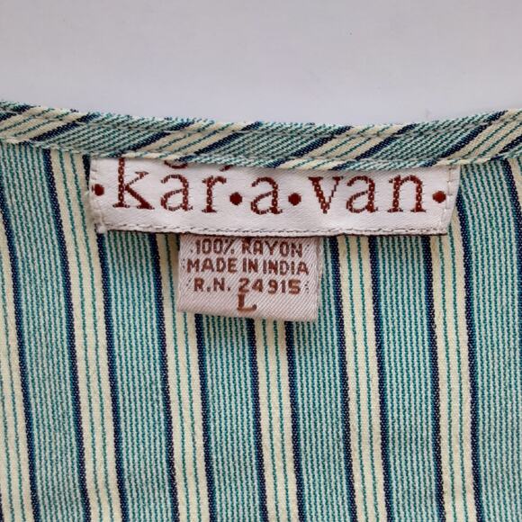 Vintage 90s Pinstripe Waist Coat Vest Tie Back Blue Button Front Sleeveless L - Picture 6 of 11